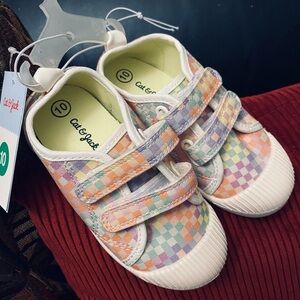Cat & Jack Pastel Checkered Kids Sneakers